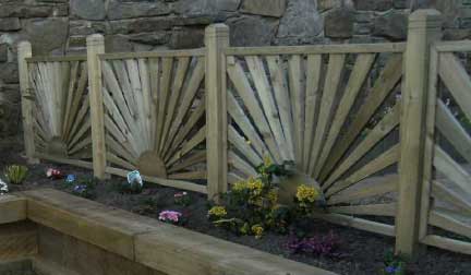 Garden retaining wall and steps
